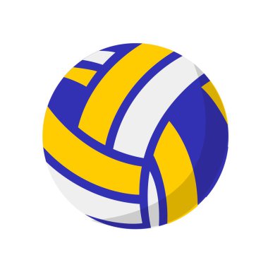 Çizgili şişme voleybol topu, oyun için izole edilmiş spor ekipmanı. Spor müsabakaları ve aktiviteler, voleybolcular, oyun ve skor için nesneyle alışveriş veya mağaza. Düz biçimli vektör