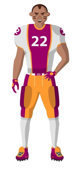 Participant Sportif Football Américain Joueur Rugby Isolé Avec Des Vêtements — Image vectorielle