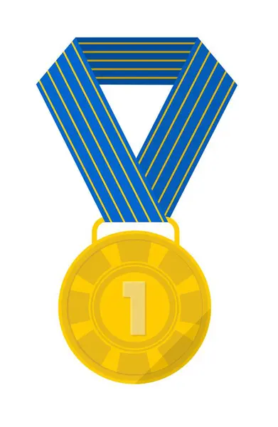 Winning Award Medal First Place Challenge Competition Contest Isolated Reward — Stock Vector