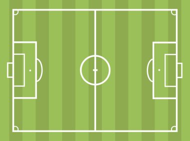 Futbolcular için futbol maçı, futbolcular için futbol çim sahası. Maç, spor müsabakası ya da yarışma, profesyonel sporcular için meydan okuma ya da hobi. Düz biçimli vektör