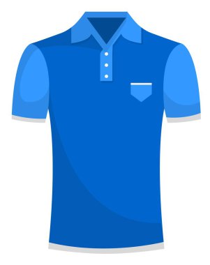 Kısa kravatlı tişört, yaka ve kollar pamuk kumaş içinde. Her gün günlük kıyafet, spor, tenis ya da golf oynamak için. Düz biçimli vektör