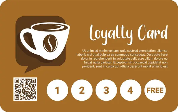 Coffee Shop Cafe Restaurant Loyalty Card Clients Customers Drinking Aromatic — Stock Vector