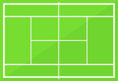 Bölgeli spor sahası, tenis maçı ya da profesyonellere uygun bir maç. Sporcular ve kadınlar için spor etkinlikleri, eğlence aktiviteleri ve hobiler. Düz biçimli vektör