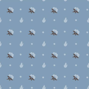 Çiçeksiz desen koleksiyon geçmişi, soyutlanmış çiçek dalları. Mavi ve kahverengi boho oryantal flora ve botanik. Doğa yaprakları ve yapraklar. Vektör illüstrasyonu