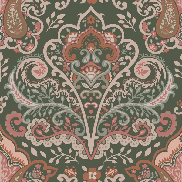 Çiçekler ve yapraklar, çiçekli desenli süslemeler ve çiçek açan elementler. Dal ve dalların kıvrımlı şekilleri gelişen tasarım. Kusursuz desen, duvar kağıdı ya da arka plan izi. Düz biçimli vektör