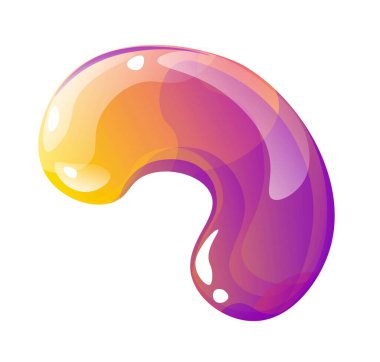 Marmelat solucanı, izole şeker şekerli jelibon şekeri. Lezzetli tatlıların izole edilmiş ikonu. Dükkandaki ya da dükkandaki tatlılı çocuklar için tatlı. Lezzetli ürün, yemek ve atıştırmalık. Düz biçimli vektör