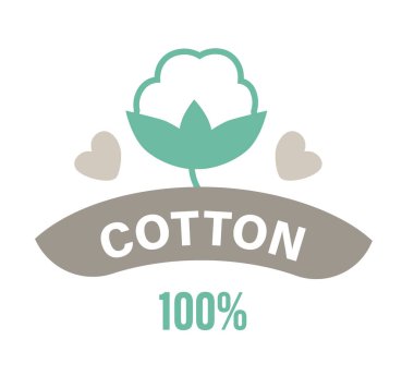 Organik pamuk iplikleri. Yapraklı bitki ve yumuşak kabarık top flora. Tekstil ve ürünler cilt için çevre dostu ve güvenli. Reklam afişi ya da logosu, paket etiketi. Düz biçimli vektör
