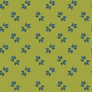 Yapraklar ve yapraklar, dallı ve saplı çiçek süsü. Tekstil, kumaş ya da ambalaj için çiçek açan bileşim. Kusursuz desen, duvar kağıdı ya da baskı arkaplanı. Düz biçimli vektör