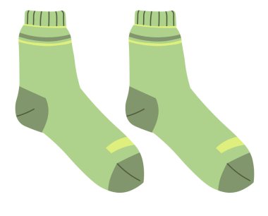 Spor için rahat çoraplar, aktif yaşam tarzı için izole çorap. Erkekler ve kadınlar için spor kıyafetleri, şık kıyafetler ve aksesuarlar. Düz biçimli vektör