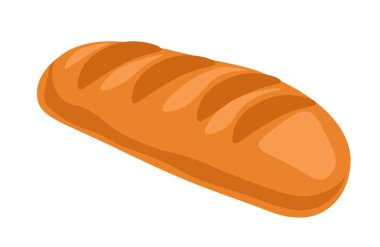 Kokulu, çıtır çıtır taze fırınlanmış somun ekmeği. Tüm aile pastanesi için lezzetli besleyici ekmek. Akşam yemeği, öğle ve kahvaltı için iyi pişmiş, menü çeşitleri. Düz biçimli vektör