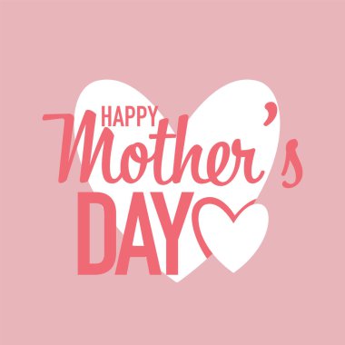 Anneler günü tebrik kartı, kalpler ve çiçekler.