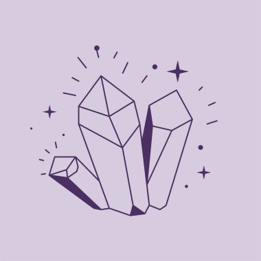 Sihirli parlak zirkon kristali. Yumuşak ay ışığı ve yıldızlı izole ay taşları. Ruhani uygulamaların, iyileştirmenin ve esrarengiz geleneklerin bir parçası. Koruma ve rehberlik sembolü. Düz biçimli vektör