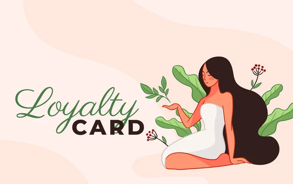 Beauty and spa salon with free procedures and sales for regular clients. Offering special deals and procedures for women, customers. Business or visiting, loyalty card. Vector in flat styles
