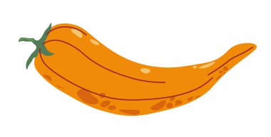 Vejetaryenler için sulu ve lezzetli biber. Taze ve organik malzeme, yemekler için baharat. Sağlıklı yiyecekler, doğal sebzeler. Çiftlikten yüksek kaliteli ürünler, yemek pişirme, baharatlar. Düz biçimli vektör