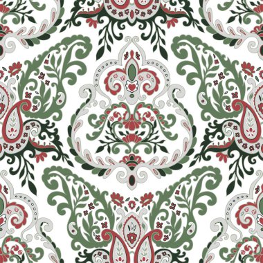 Çiçeklerin ve dalların gelişen bileşimi, pürüzsüz desen. Dal ve çiçek açan süsler, arka plan ya da baskı tekstil ya da ambalaj için. Tekrarlanabilir dekor flora. Düz biçimli vektör