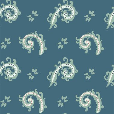 Yapraklar ve yapraklar, doğal bitki ve botanik tasarımı. Kumaş ya da kağıda basmak için çiçek ve yaprak motifi. Kusursuz desen, duvar kağıdı izi ya da arka plan. Düz biçimli vektör