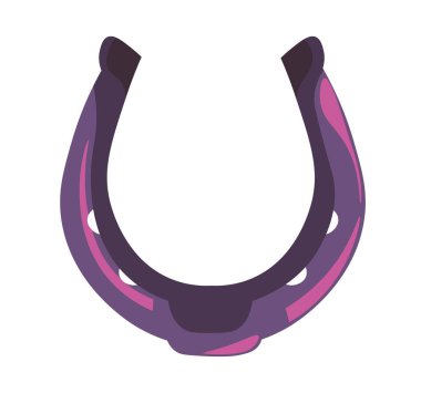 Mor bir at nalının çağdaş düz tasarım vektörü, iyi şans sembolü, çeşitli yaratıcı projeler için ideal..