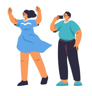 Kalabalık maraton koşucuları için tezahürat yapıyor, düz vektör çizimi, beyaz üzerinde izole edilmiş..