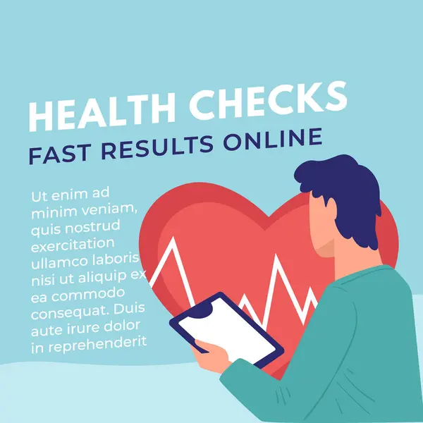 Person Viewing Heart Health Check Results Tablet Vector Illustration Isolated ベクターグラフィックス