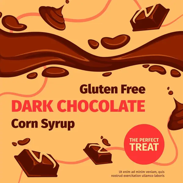 Süßigkeiten Und Desserts Dunkle Schokolade Ohne Gluten Biologische Und Natürliche lizenzfreie Stockvektoren
