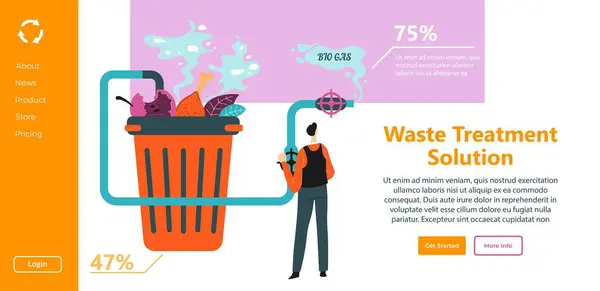 Omsorg Økologi Affaldsbehandling Løsninger Økologisk Kollaps Finde Vej Bin Med Stock-illustration