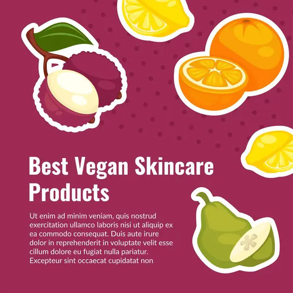 Veganistische Huidverzorgingsproducten Beste Cosmetica Met Natuurlijke Biologische Ingrediënten Peren Sinaasappelelementen Rechtenvrije Stockvectors