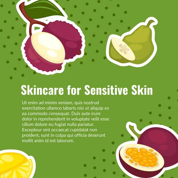 Biologische Und Natürliche Inhaltsstoffe Zur Hautpflege Für Empfindliche Haut Kosmetische Stockvektor