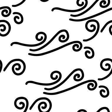 Kusursuz kıvrımlı çizgi sanatı, vektör çizimi, beyaz üzerinde zarif bir şekilde izole, dekor ve tekstil için uygun..