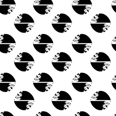 Beyaz üzerinde grunge tarzı siyah yarım daireler olan kusursuz vektör deseni, gelişigüzel ve kentsel tasarımlar için mükemmel..