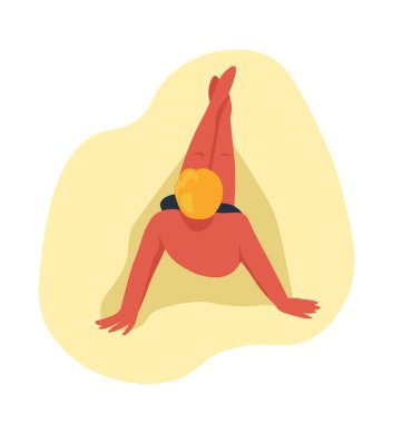 Sahilde şemsiye altında dinlenen beyaz bir arka planda izole edilmiş bir çiftin vektör çizimi..