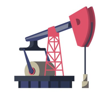 Yağ pompası krikosunun beyazı izole edilmiş, düz bir şekilde vektör çizimi.