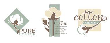 Tekstil endüstrisinde markalaşmak için ideal organik pamuk logoları koleksiyonu..