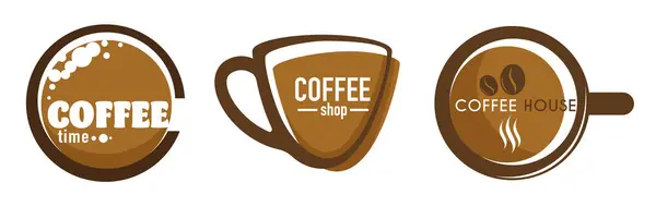 Eine Reihe Moderner Kaffee Logo Designs Gerendert Vektorformat Perfekt Für Stockvektor