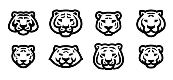 Abstract Tiger Face Design Line Art Style Vector Illustration Isolated Royalty Free Stock Vectors