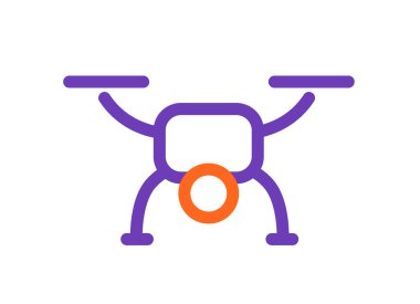 Modern vektör illüstrasyonunda geniş kollu bir dron, düz tasarım tarzında, teknoloji, izleme veya hobi ile ilgili temalar için uygundur.