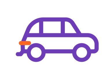 Bir aile arabasının vektör çizimi, günlük düz bir şekilde tasarlanmış, beyaz üzerine izole edilmiş..