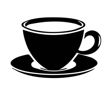 Buharlı dört kahve fincanı koleksiyonu, beyaz arka planda izole edilmiş. Vektör çizimi, kafe tasarımları, logolar ve mutfak dekorasyonu için ideal.