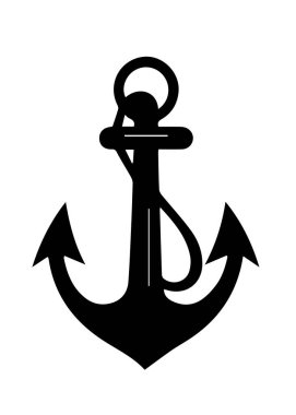 Basit, klasik bir çapa silueti. Tepesinde büyük bir döngü, altında da şans var..