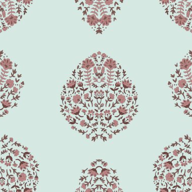 Zarif çiçek desenli, karmaşık detaylarla kusursuz bir şekilde tekrarlanıyor. Tekstil, duvar kâğıtları ve arka planlar için ideal. Beyaz arkaplanda izole edilmiş vektör illüstrasyonu.