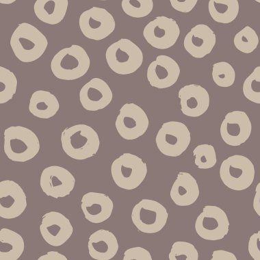 Tarafsız tonlarda elle çizilmiş düzensiz dairelerin kusursuz vektör deseni. Tekstil, duvar kâğıtları ve kırtasiye için harika..