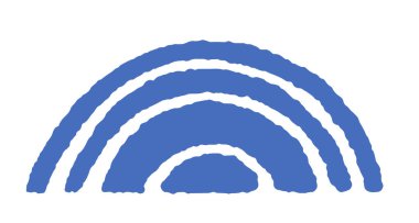 Bir gökkuşağının minimalist tarzda izole edilmiş üç kemerli çizgili basit vektör çizimi. Eğlenceli ve çocuk projeleri için mükemmel..