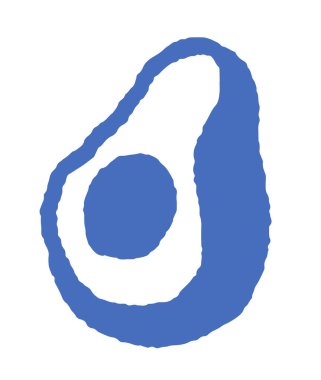 Avokado diliminin, beyaz arka planda izole edilmiş cesur bir ana hatla basit bir vektör çizimi. Sağlıklı yiyecekler ve organik tasarımlar için mükemmel..