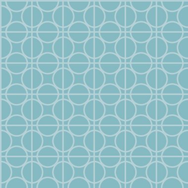 Dönme şekilli yuvarlak şekilli kusursuz geometrik desen, mavi renkli vektör çizimi. Tekstil, duvar kâğıtları, ambalaj ve ev dekorasyonu için ideal.