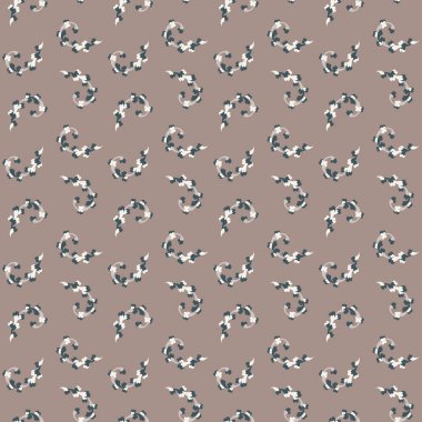 Süslü çiçek tomarlarıyla dekoratif tarzda kusursuz vektör deseni. Duvar kağıtları, kumaşlar, ambalajlar ve romantik dekorasyon için harika..