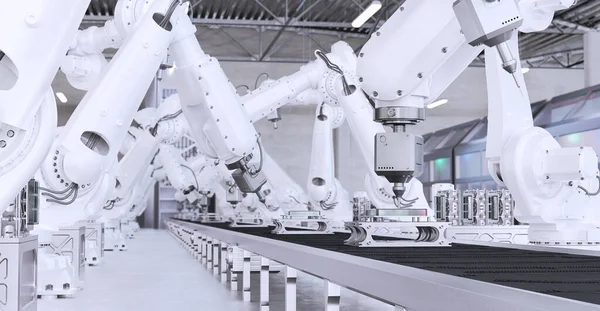 Smart Factory Concept Automated Manufacturing Technology Ilustrasi Stok Lukisan  