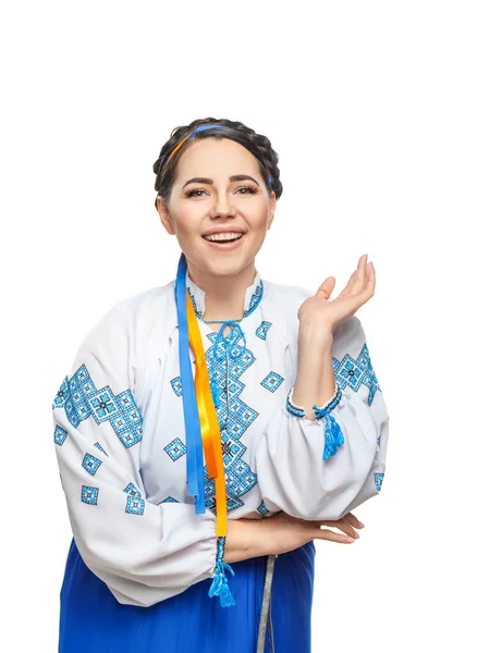 Όμορφη Ουκρανή Εθνική Ενδυμασία Ελκυστική Ουκρανή Γυναίκα Φορώντας Στην Παραδοσιακή Royalty Free Φωτογραφίες Αρχείου
