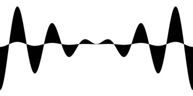 Beyaz arkaplanda soyut sinüs çizgileri. Görüntü.