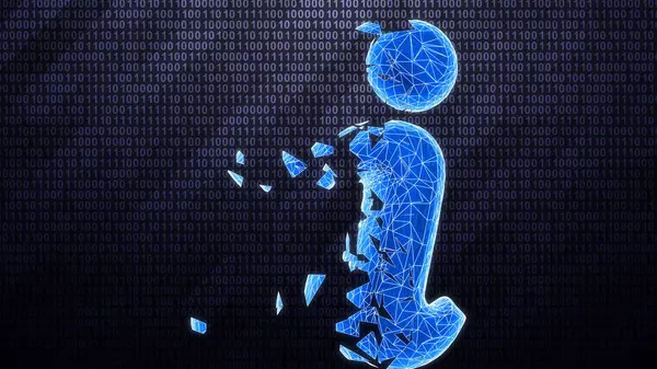 Three-dimensional internet icon isolated on dark hi-tech background in binary cyberspace. 3D illustration.
