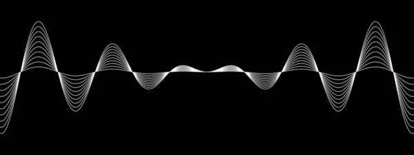 黑色背景上的抽象正弦线 说明1 图库图片