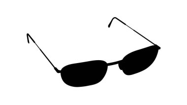 Beyaz arkaplanda izole edilmiş gözlük şekli. Görüntü.